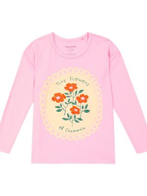 Trøje blomstret bomuld t-shirt for piger Tinycottons pink