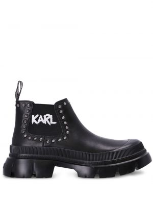 Členkové topánky s cvočkami Karl Lagerfeld čierna