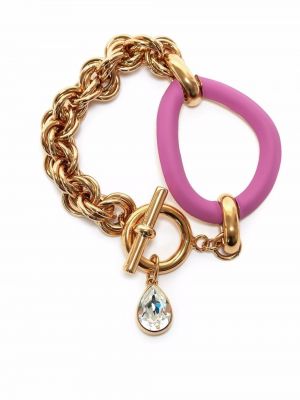 JW Anderson OVERSIZED LINK CHAIN BRACELET WITH CRYSTAL - Or