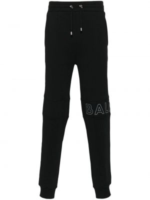 Pantaloni sport din bumbac Balmain negru