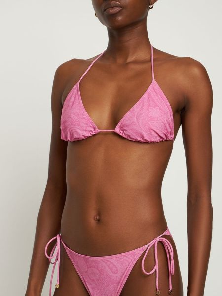 Bikini cu imagine cu model paisley Etro roz