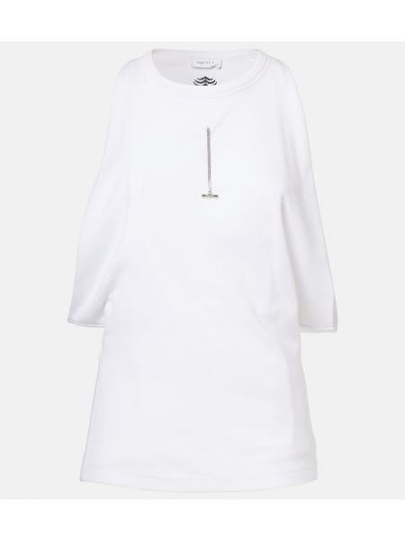 Draperet bomuld top Alexander Mcqueen hvid