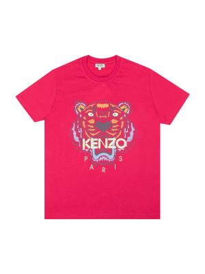Классическая тигровая футболка с коротким рукавом Kenzo розовая