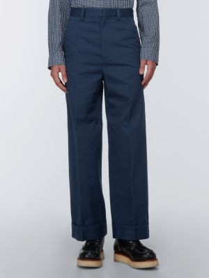 Pantaloni chino din bumbac Kenzo albastru
