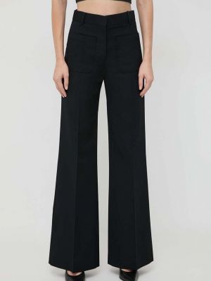 Kalhoty s vysokým pasem Victoria Beckham černé