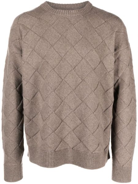Džemper s okruglim izrezom Bottega Veneta smeđa