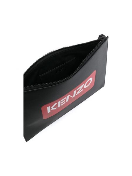 Leder clutch mit taschen Kenzo schwarz