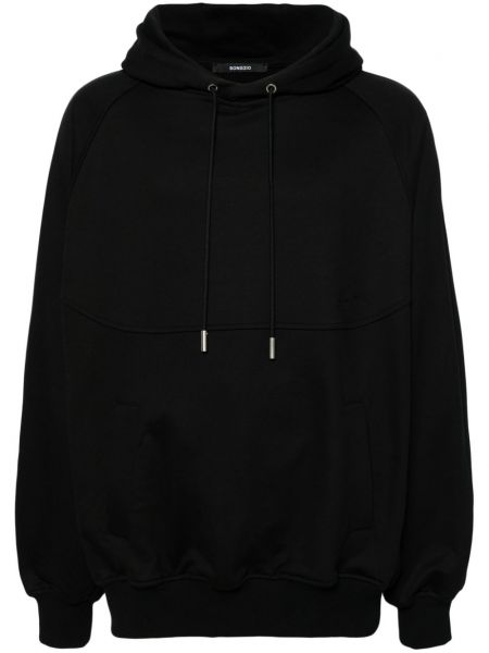 Pamučna hoodie s kapuljačom Songzio crna