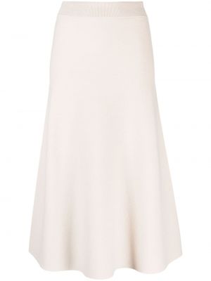 Kašmírová vlnená midi sukňa Lanvin béžová