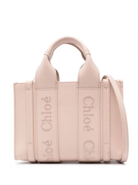 Τσάντα shopper Chloé ροζ