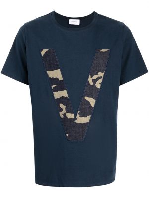 T-shirt en coton à imprimé Ports V bleu