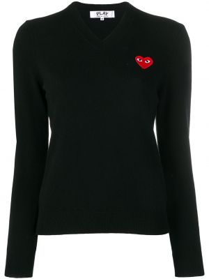 Пуловер с v-образно деколте Comme Des Garçons Play черно