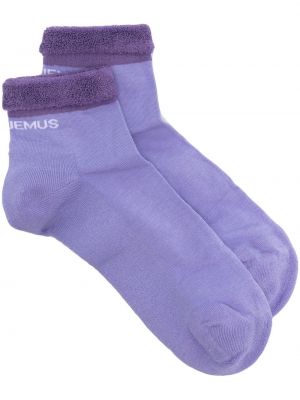 Ponožky s potlačou Jacquemus fialová