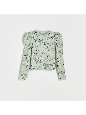 Kvetinový sveter Reserved zelená