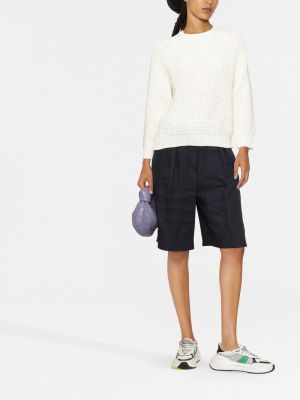 Pull en tricot col rond A.p.c. blanc
