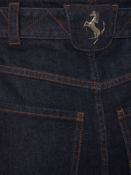 Jupe en jean plissé Ferrari bleu