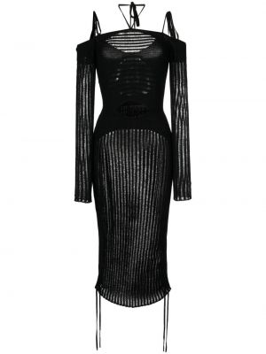 Przezroczysta sukienka midi Andreadamo czarna
