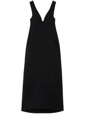 Sukienka długa wełniana Jil Sander czarna