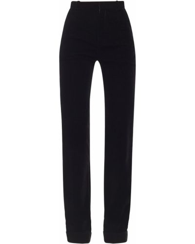 Aksamitne spodnie Saint Laurent czarne