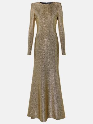 Sukienka długa Oscar De La Renta złota