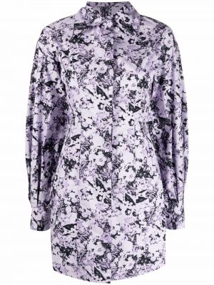 Trykt floral dress Remain lilla