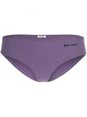 Pletene kratke hlače Miu Miu vijolična