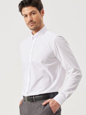Slim fit priliehavá košeľa na gombíky Altinyildiz Classics biela