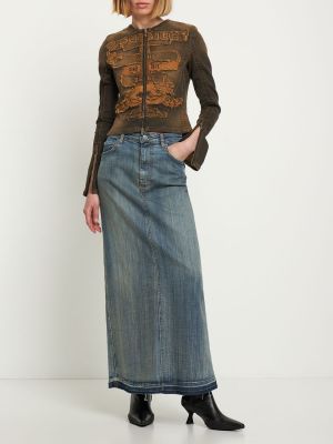 Bavlněná přiléhavá džínová bunda s dírami Y/project