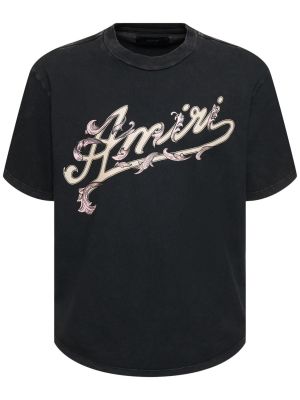 Jersey bombažna majica Amiri črna