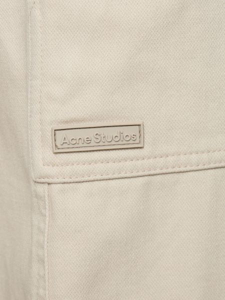 Bavlněné cargo kalhoty Acne Studios šedé