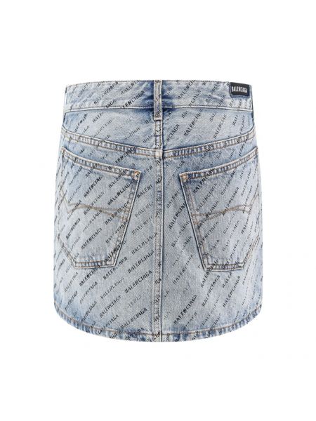 Spódnica jeansowa z nadrukiem Balenciaga niebieska