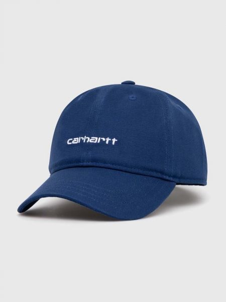 Хлопковая кепка с аппликацией Carhartt Wip синяя