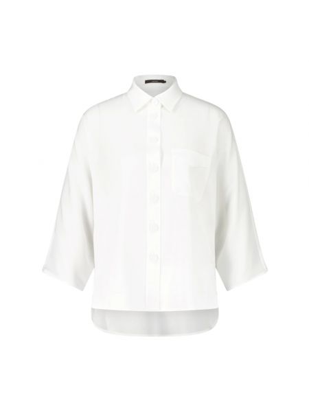 Bluzka w jednolitym kolorze na guziki Windsor biała
