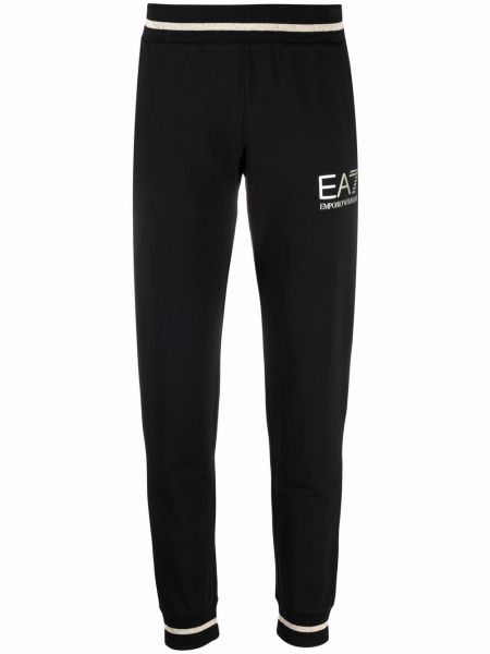 Pantalones de chándal con estampado Ea7 Emporio Armani negro