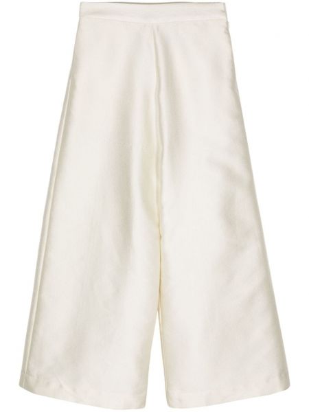 Saténové nohavice Biyan biela