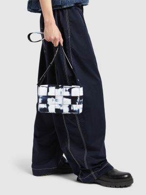 Βαμβακερή τσάντα χιαστί Bottega Veneta ασημί