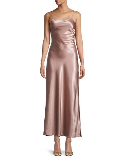 Сатиновое платье миди Bardot, розовое
