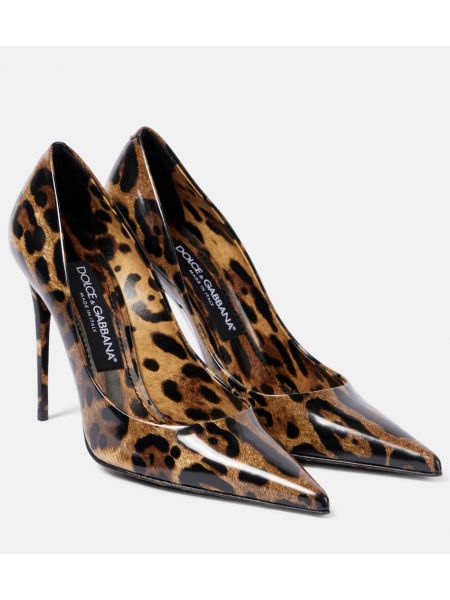 Leopard trykt læder pumps Dolce&gabbana brun