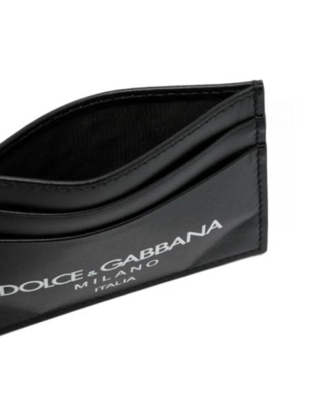 Cartera de cuero con estampado Dolce & Gabbana negro
