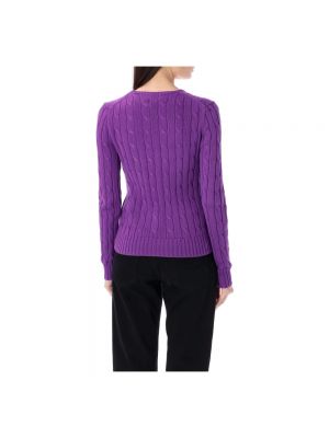 Jersey de punto de tela jersey de cuello redondo Ralph Lauren violeta