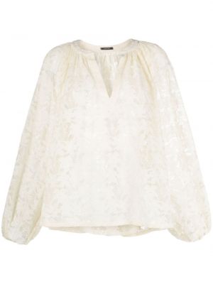 Прозрачна блуза с дантела Le Petit Trou бяло