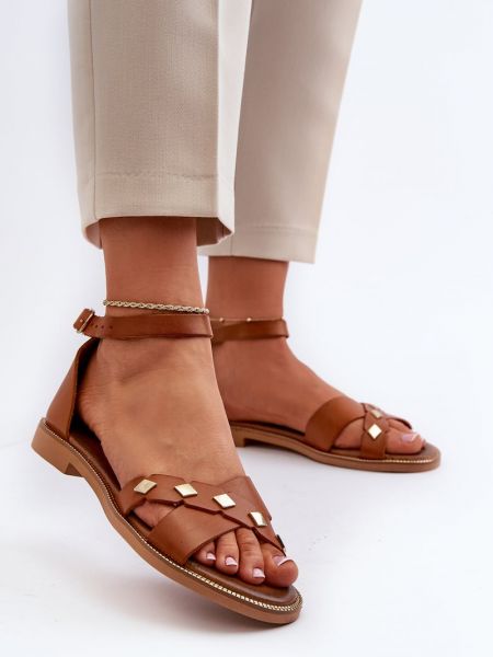 Kožené sandály Kesi hnědé