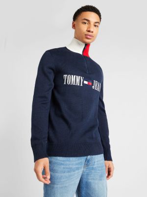 Megztinis slim fit Tommy Jeans mėlyna