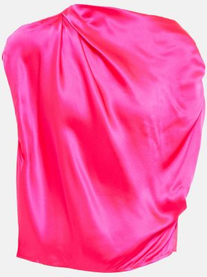 Top de mătase drapat The Sei roz