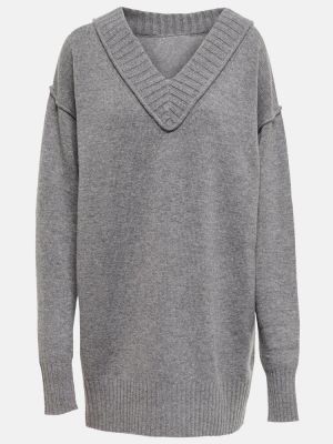 Kašmírový vlnený sveter Sportmax sivá