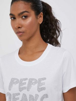 Памучна тениска Pepe Jeans бяло