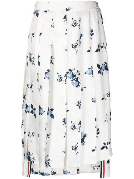 Svilena suknja s cvjetnim printom s printom Thom Browne
