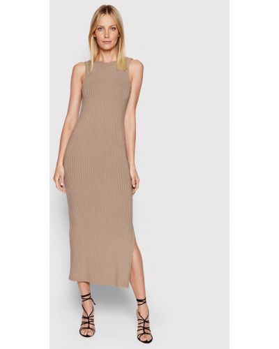 Femi Stories Kötött ruha Orina Bézs Slim Fit