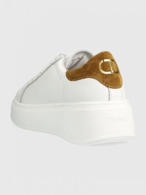 Bőr sneakers Twinset fehér