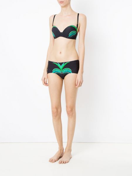 Bikini mit print mit tropischem muster Amir Slama schwarz